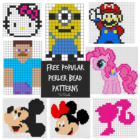 Free Perler Bead Patterns For Kids! – U Create with Blank Perler Bead Template – Xfanzexpo.com