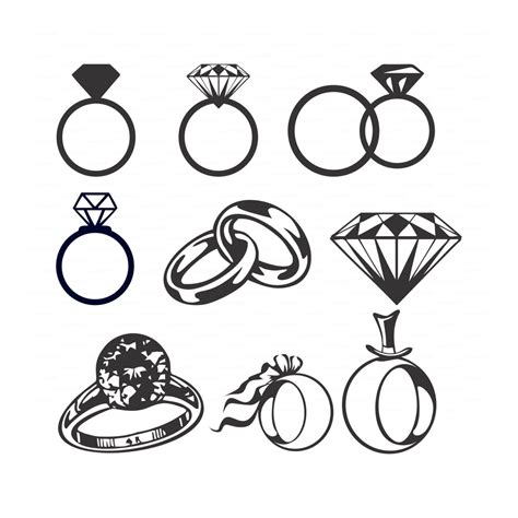 Wedding Ring Silhouette Vector - Silhouette Ring Clipart Wedding ...