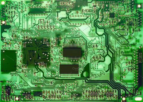 Printed green computer circuit board | High-Quality Technology Stock Photos ~ Creative Market