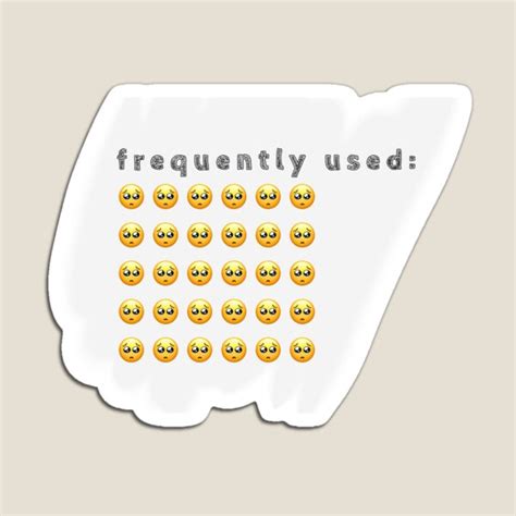 "FREQUENTLY USED EMOJIS CUTE POUT FACE EMOJI DESIGN" Magnet for Sale by ...