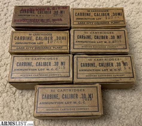 ARMSLIST - For Sale: WWII WW2 .30 Cal M1 Carbine Ammo in Original Box ...