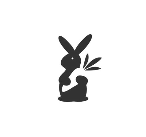 Bunny holding rabbit, animal negative space logo designs, Best modern minimal il... , #Anima ...