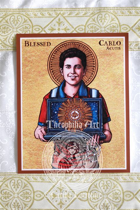 Blessed Carlo Acutis Icon Theophilia Catholic Art Print - Etsy