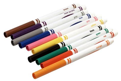 assorted pen markers, felt pens, colors, crayola, markers, multi colored, white color, variation ...