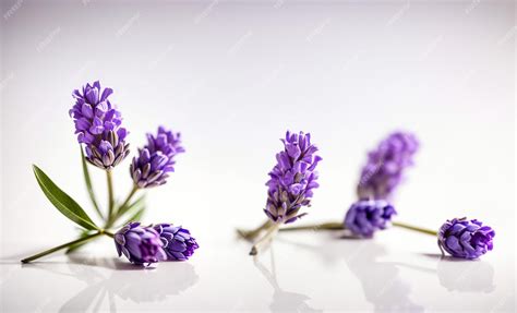 Premium AI Image | Lavender flowers on a white background Floral background