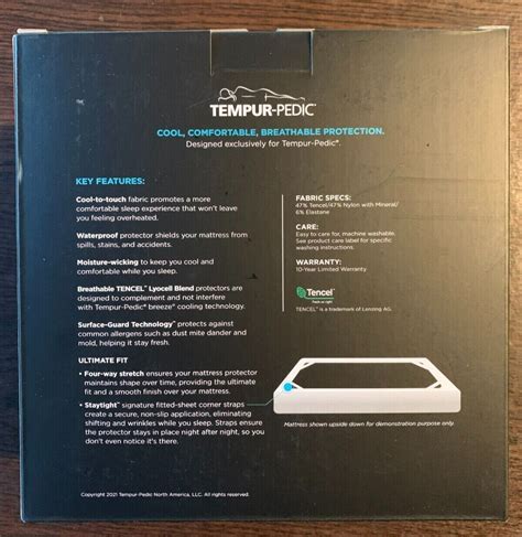 Tempur-Pedic Tempur-Protect Breeze Cooling King Mattress Protector: UNOPENED | eBay