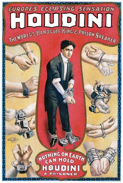 Houdini - Nothing on earth can hold Houdini a prisoner | Harry houdini, Houdini poster, The ...