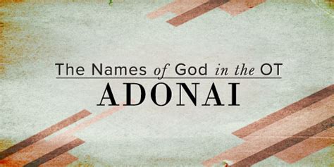 The Names of God: Adonai