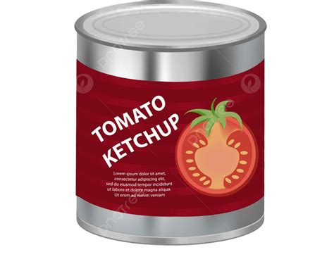 Realistic Tomato Sauce Mockup In A Tin Can Vector, Ketchup, Picture, Supermarket PNG and Vector ...