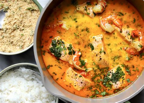 Salmon Moqueca - Incredibly Easy Brazilian Seafood Stew - Travelandmunchies