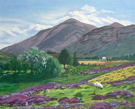 Scottish Highlands Painting by Liz Zahara