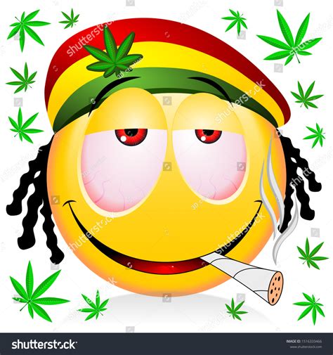 Reggae Rastaman Yellow Emoji Smoking Marijuana Stock Illustration 1516333466 | Shutterstock