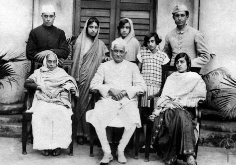 The Nehru family, from left seated: Swarup Rani Nehru, Motilal Nehru, Kamala Nehru. Standing ...