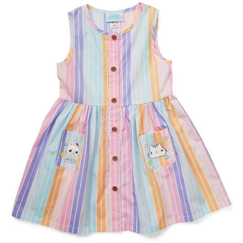 Gabby's Dollhouse Girls Stripe Skater Dress - Rainbow | BIG W