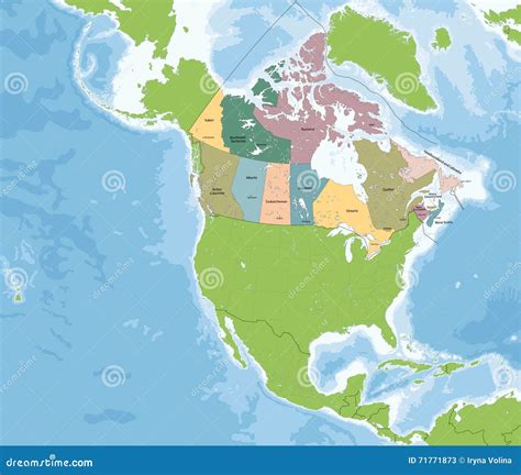 Map of Canada stock vector. Illustration of depth, line - 71771873