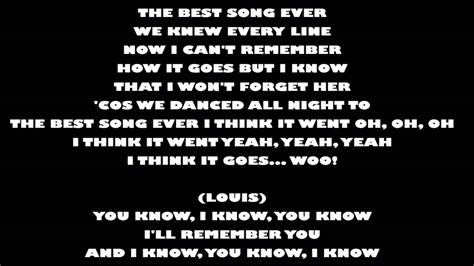 Lyrics - Best song ever by One Direction - YouTube