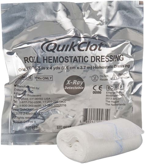 QuikClot hemostatic dressing. | Download Scientific Diagram