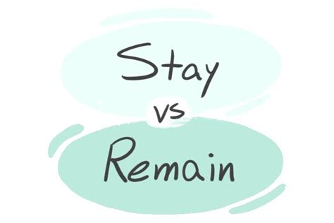 "Stay" vs. "Remain" in English | LanGeek