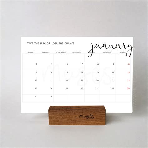 2023 Desk Planner With Monthly Quotes Calendar Starts Monday - Etsy