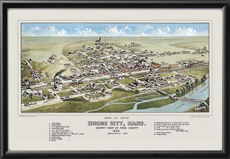 Map of Dodge City Kansas 1882 | Vintage City Maps