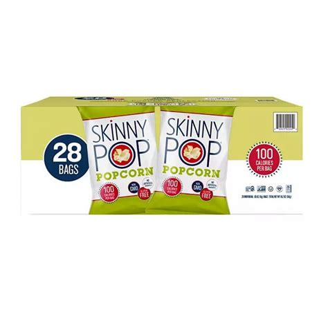 SkinnyPop Original Low Calorie Popcorn Snack Bags, Healthy Lunch Size, Bulk Pack (0.65 oz., 28 ...