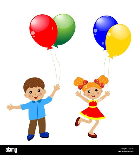 little child with balloon, vector illustration Stock Vector Image & Art ...