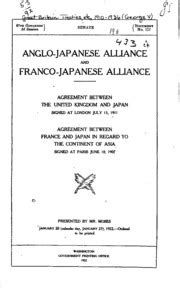 Anglo-Japanese alliance and Franco-Japanese alliance : Great Britain ...