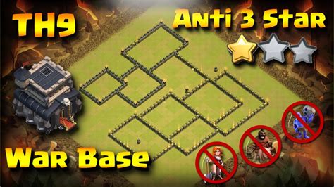 Best Anti 3 Star TH9 War Base 2017 (Anti All Combo) - YouTube