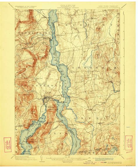 Ticonderoga, New York 1902 (1923) USGS Old Topo Map Reprint 15x15 VT Quad 144328 - OLD MAPS