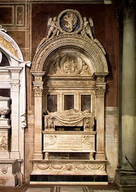 Tomb of Leonardo Bruni (1369-144) - Bernardo Rossellino as art print or hand painted oil.