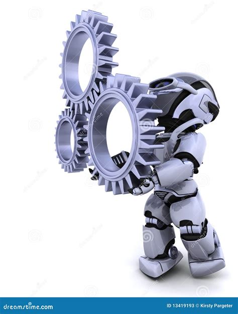 Robot With Gear Mechanism Stock Photos - Image: 13419193