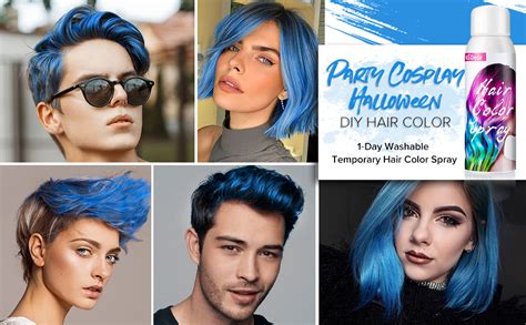 Amazon.com : Blue Hair Dye Spray Temporary Hair Spray Halloween Hair Accessories Temporary Hair ...