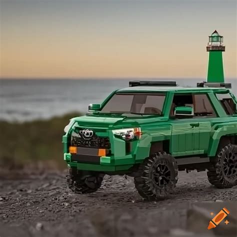 Green lego toyota 4runner trd pro with aniva lighthouse on Craiyon