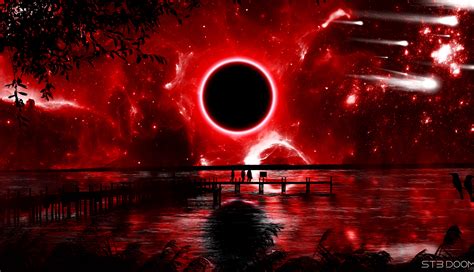 1336x768 Resolution Red Eclipse Digital Art HD Laptop Wallpaper - Wallpapers Den