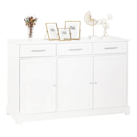 Buy VINGLISideboard Cabinet Buffet Table Kitchen Storage Cabinet White Credenza Sideboards and ...