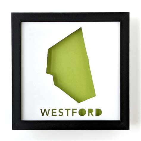 Westford, Massachusetts Town Map Art - yeiou paper objects