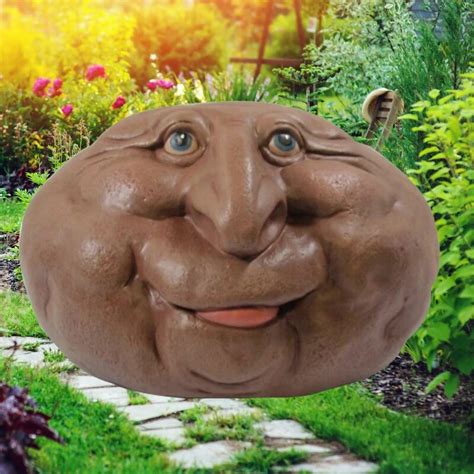 Rock Funny Face Garden Yard Art Resin Sculptures Mystical Garden Stones ...