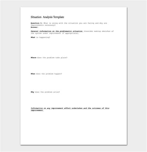 Situation Analysis Template - Free Samples & Examples (In Word, PDF)