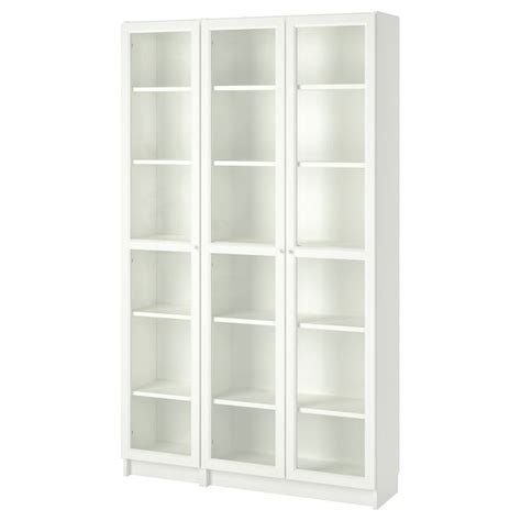 BILLY / OXBERG bookcase with glass doors, white, 471/4x113/4x791/2" - IKEA