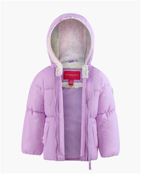 Baby Girls Zip-Front Hooded Loose Fit Puffer | Puffer Jacket | London Fog