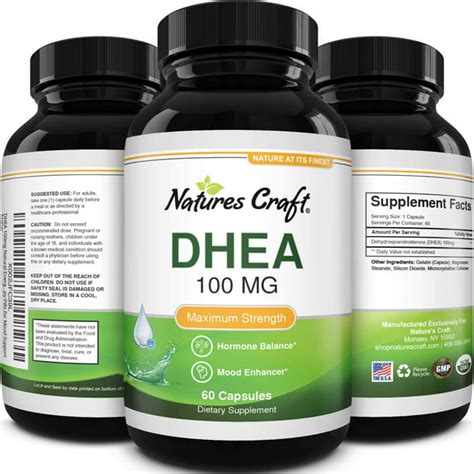 DHEA 100mg Natural Energy Pills - Pure DHEA Supplement Natural Testosterone Booster for Men and ...