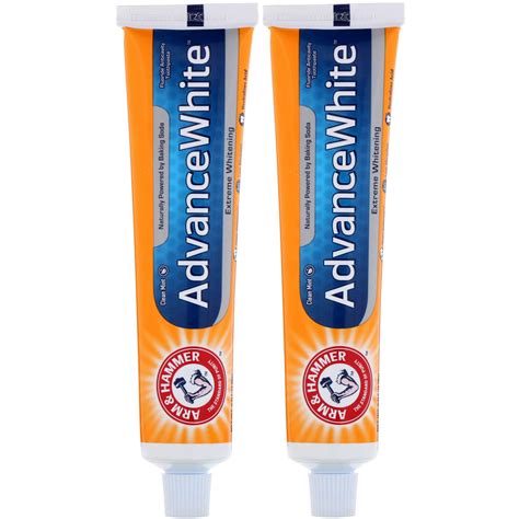 Arm & Hammer, Advance White, Extreme Whitening Toothpaste, Clean Mint, Twin Pack, 6.0 oz (170 g ...