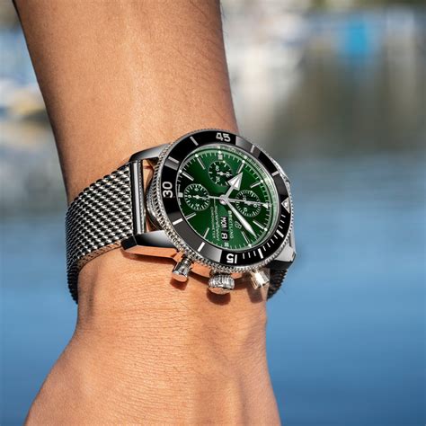 Superocean Heritage Chronograph 44 Stainless steel - Green A13313121L1A1 | Breitling US