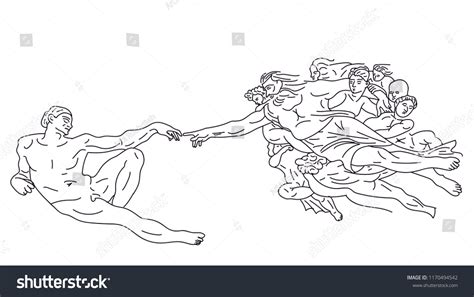 Creation Adam Sketch Stock Vector (Royalty Free) 1170494542 | Shutterstock