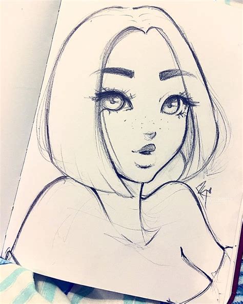 Girl Drawing Sketches, Pencil Art Drawings, Realistic Drawings, Art Drawings Simple, Cartoon ...