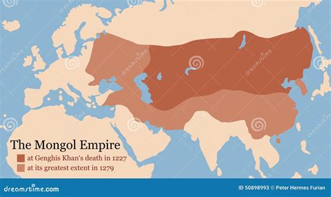 Mongol Empire Conquest Map Stock Vector - Image: 50898993