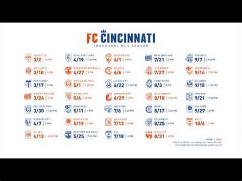 FC Cincinnati 2019 MLS Schedule - 4k 60fps - YouTube