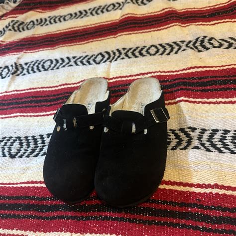 Black Boston Birkenstock Clogs (Fur lined) Fit a... - Depop