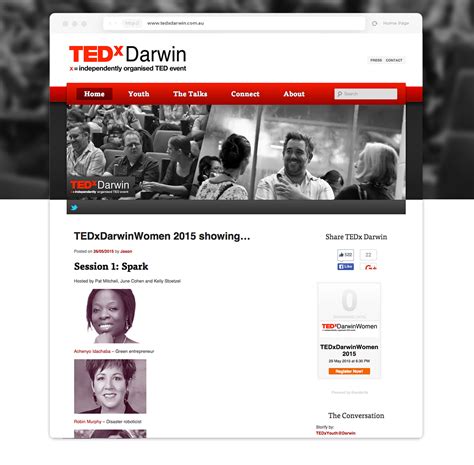 TEDx Darwin | Web Design | Thomas Marsden Advertising