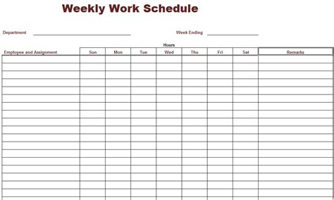 7 Best Images of Free Printable Weekly Work Schedule - Free Weekly Schedule Template, Printable ...